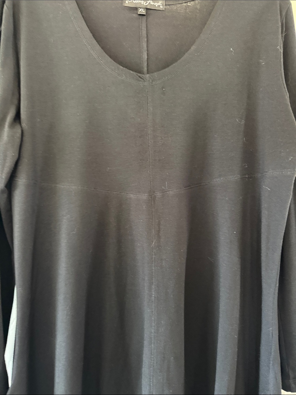 Pretty Angel Black V-Neck Long Sleeve Tunic with Pockets - Picture 4 of 5